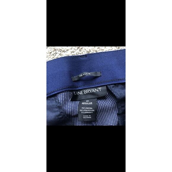Lane Bryant 28 R The Allie Bootcut Pants Navy White Career Work Stretchy Comfort - Picture 4 of 8
